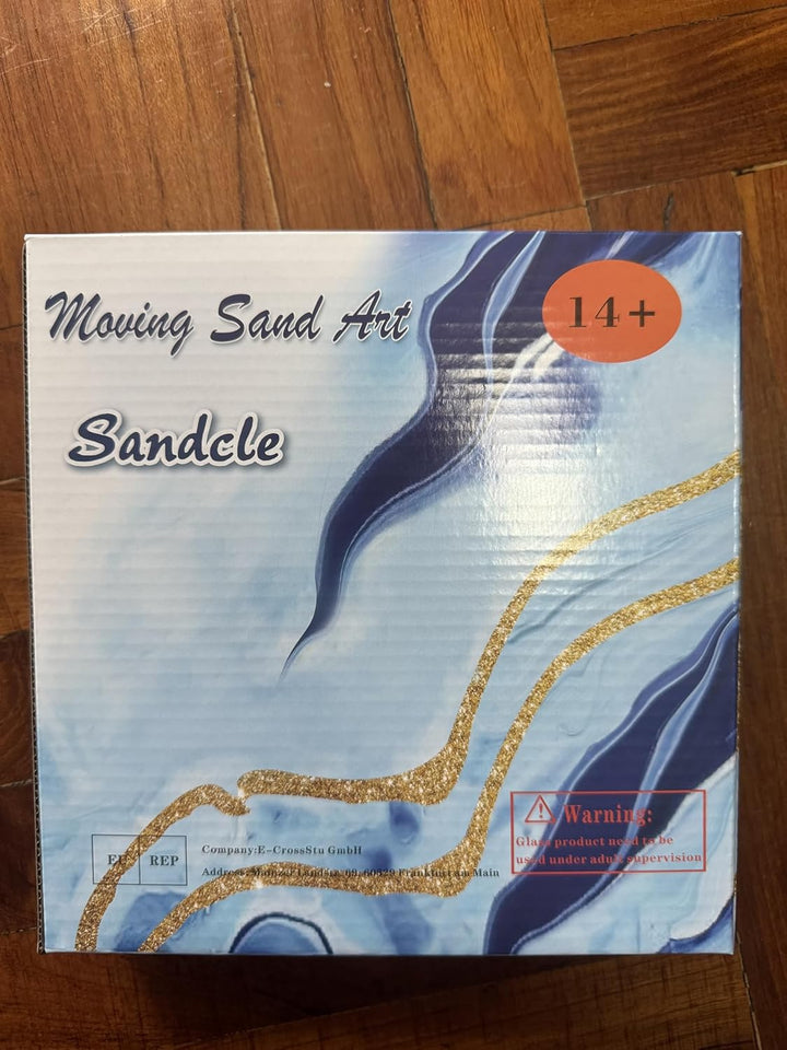 3D Sandbilder Zum Drehen - Dynamisches Sandbild Runde Glas Rahmen, Bewegliche Sandkunst Landschaft,