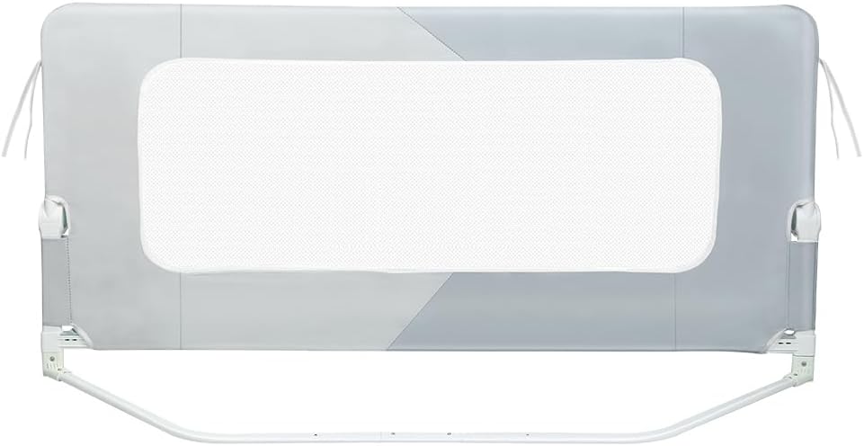 HUOLE Bettschutzgitter mit Verstellbarer Gurte,Rausfallschutz Bett 180° faltbar für Boxspringbett, B