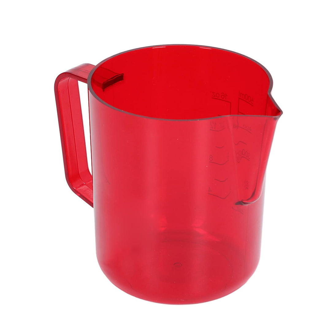 600 ml Acryl-Kaffeekrug, Adlermaul-Wasserauslass, bruchsicherer Aufschäumkrug, rot, Milchkännchen, m