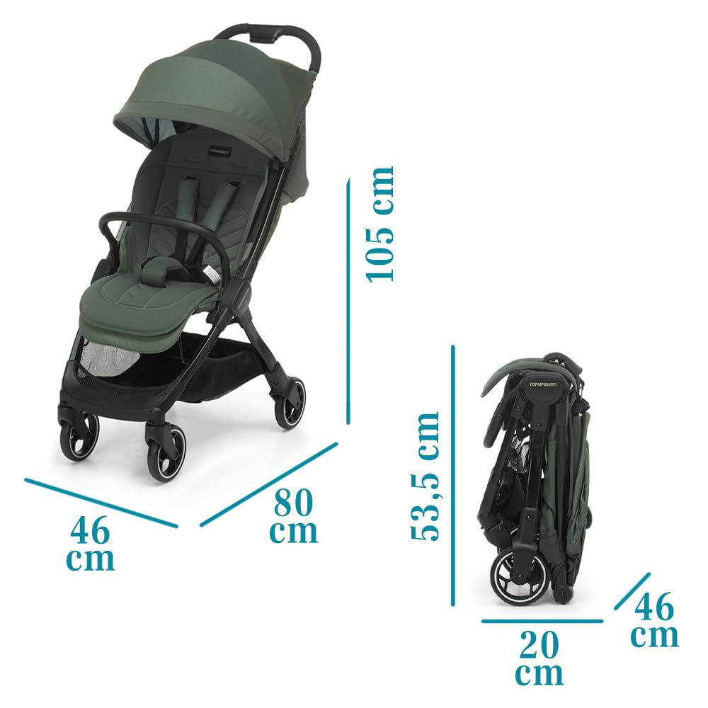 Foppapedretti Leichter Kinderwagen Ciao, für Kinder von 0-22 kg (0-4 Jahre), 1-Hand-Verschluss, Self