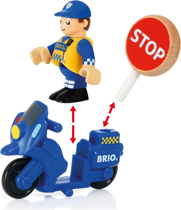BRIO World – 33845 Grosses Polizeieinsatz-Set | Zugset mit Polizeithema für Kinder ab 3 Jahren
