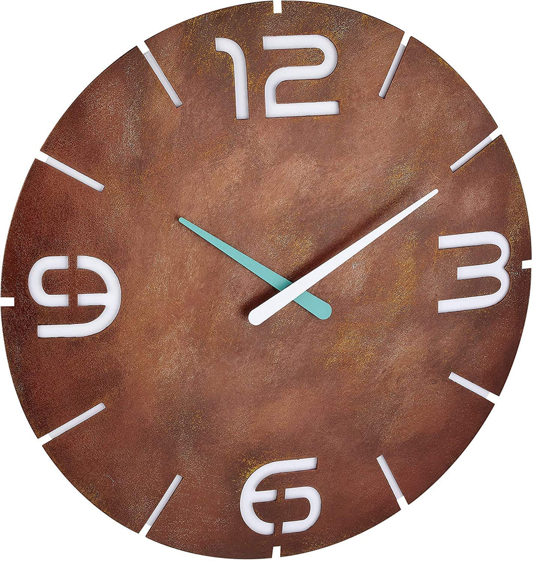 TFA Dostmann 60.3536 Contour Design Funk-Wanduhr (Rost Optik mit Batterie)