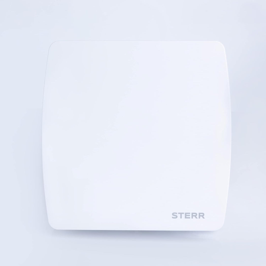 STERR Badezimmerlüfter LFS100-Q 100 mm mit Rückschlagklappe Weiss - Leiser Badlüfter BASIC 100 mm, B