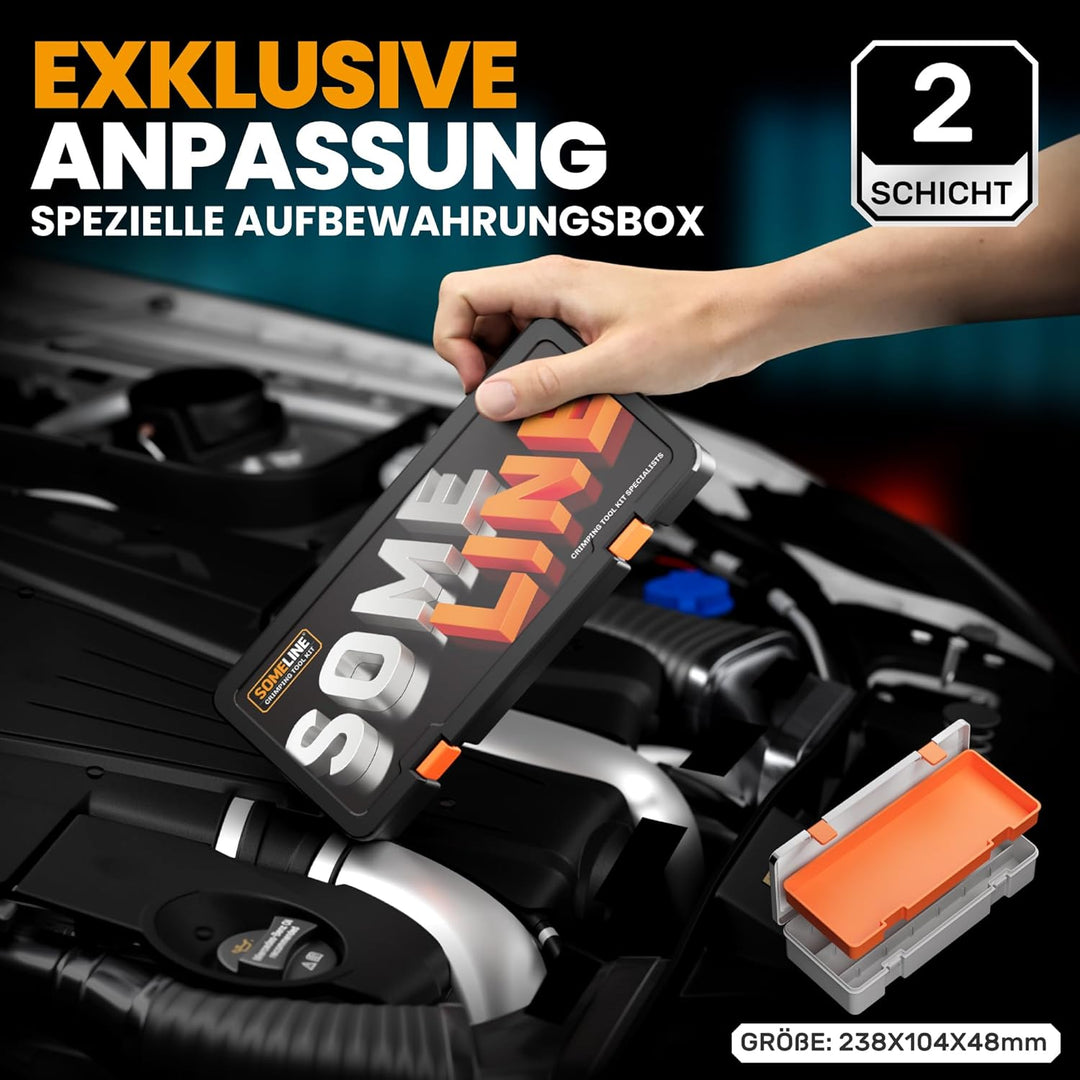 Crimpzange Stossverbinder Set,Stossverbinder zange 0,34-6 mm²,100 stück Stossverbinder mit Schrumpfs
