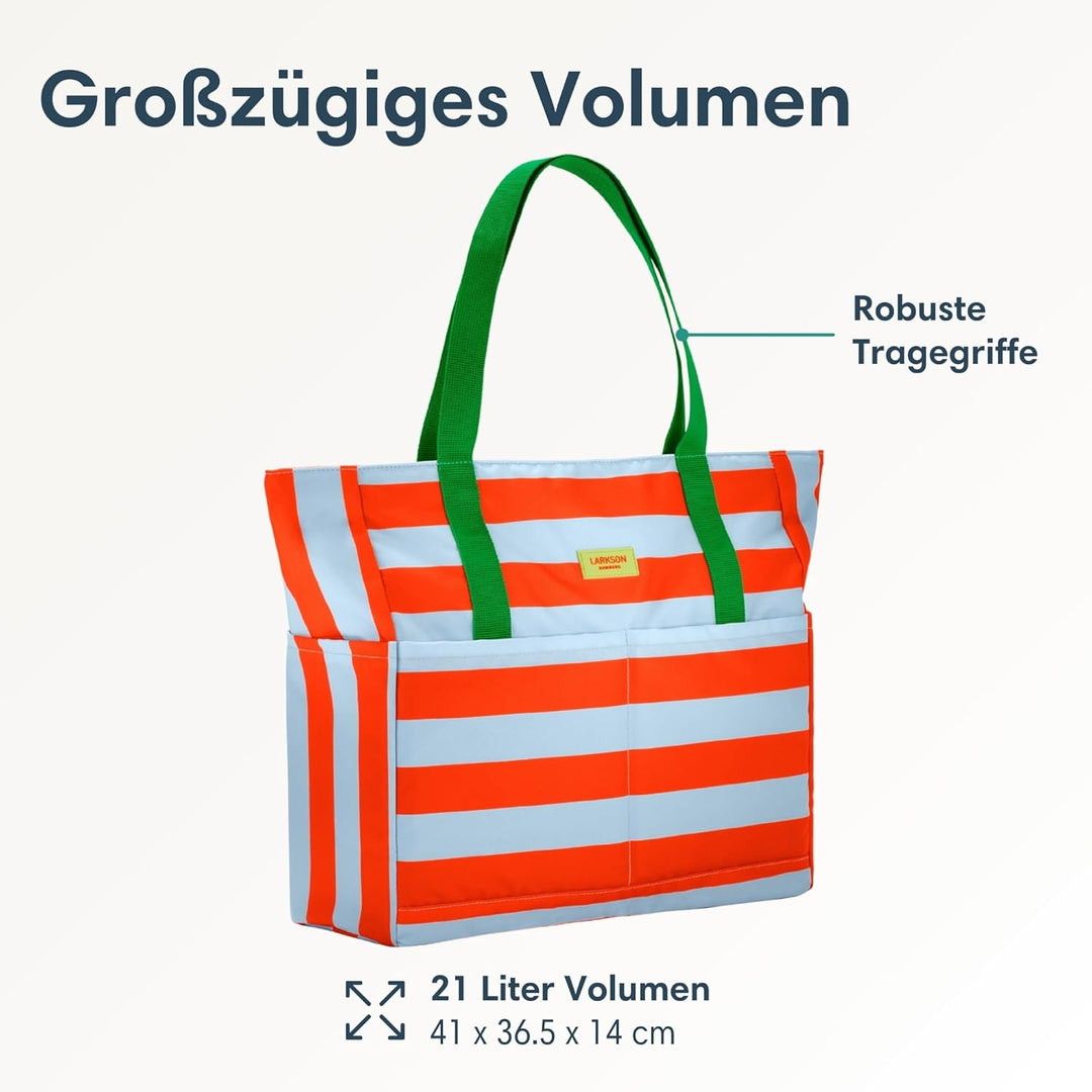 LARKSON Strandtasche Damen & Herren - Linn - Grosse Beach Bag für Strand, Schwimmbad, Pool - Tote Ba