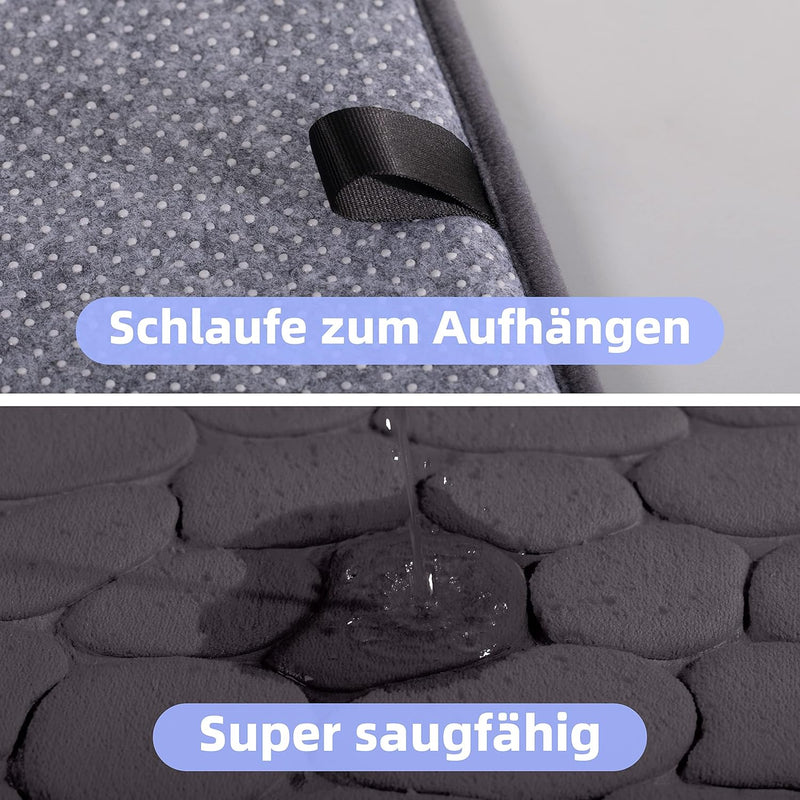 chakme Badematte Memoryschaum Badteppich Memory Foam Duschvorleger Saugfähige Badvorleger Badezimmer