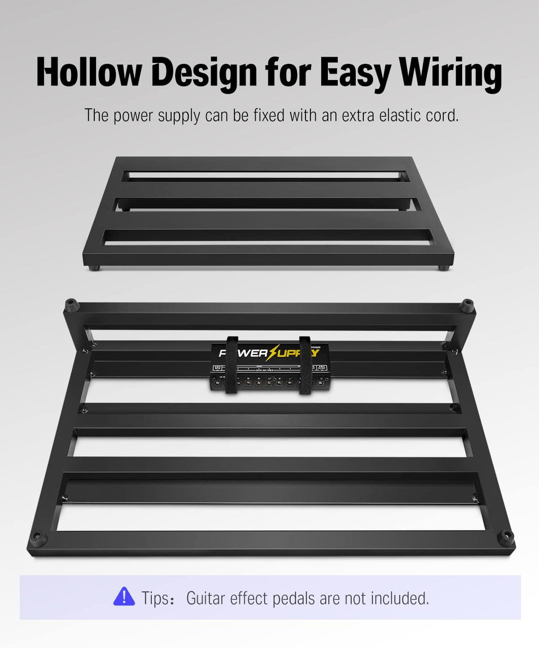 Donner Gitarre Pedal Board Case Aluminium Pedalboard mit Tasche, Gitarren Effektboard, 500 * 290 * 1