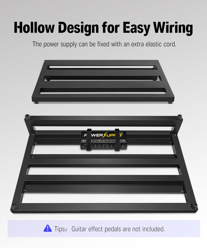 Donner Gitarre Pedal Board Case Aluminium Pedalboard mit Tasche, Gitarren Effektboard, 500 * 290 * 1