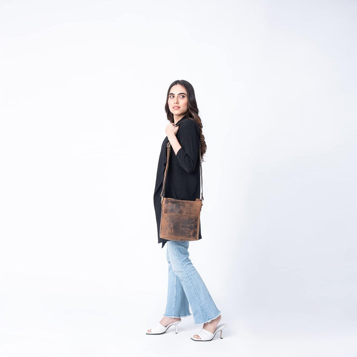 LEABAGS Leder Handtasche Damen I Premium Echtleder Umhängetasche I Schultertasche I Damentasche I Tr