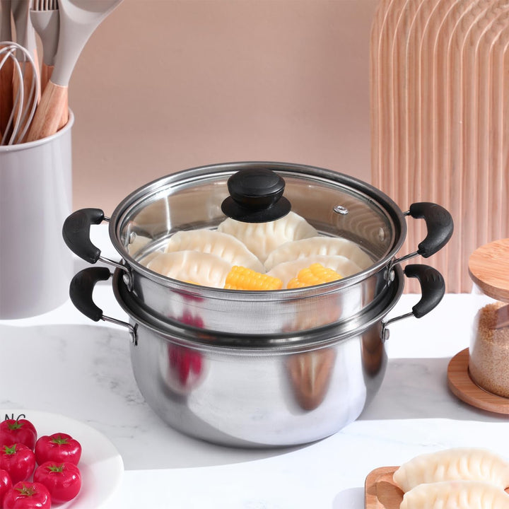 PRETYZOOM Suppentopf Action Topf zum Einführen mit Dampfgarer mit Sieb Couscous-Topf Induktion Kocht