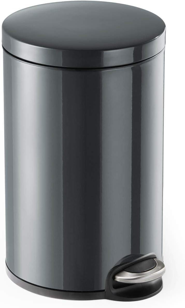 Durable Treteimer Metall rund 12, mit Absenkautomatik und herausnehmbaren Inneneimer 12 L, 1 Stück,