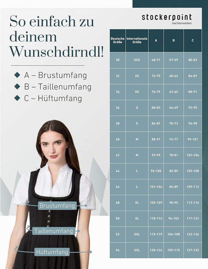 Stockerpoint Damen Zenta3 Maxi Dirndl ohne Schürze (1er Pack) 40 Schwarz, 40 Schwarz
