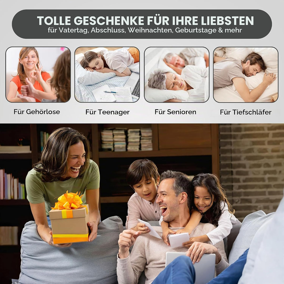 Geemarc SBB500 Super Laut Vibrations Wecker (85dB) - Schwarz SBB500SS Schwarz, SBB500SS Schwarz