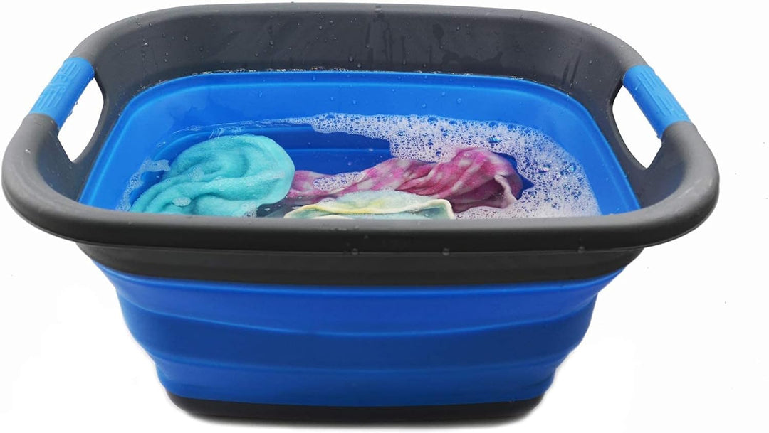 SAMMART 25L Zusammenklappbarer Wäschekorb / -wanne - faltbarer Aufbewahrungsbehälter/Organizer - tra