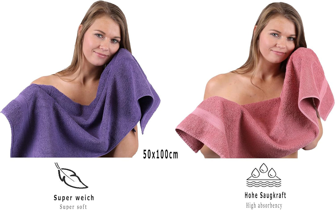 Betz 10-TLG. Handtuch-Set Classic 100% Baumwolle 2 Duschtücher 4 Handtücher 2 Gästetücher 2 Seiftüch