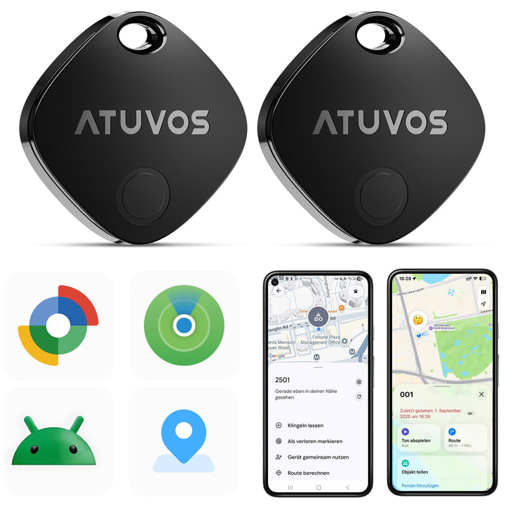 ATUVOS Air Tag Pro Smart Tags Tracker für Android & iOS, Neu Dual-System Schlüsselfinder kompatibel