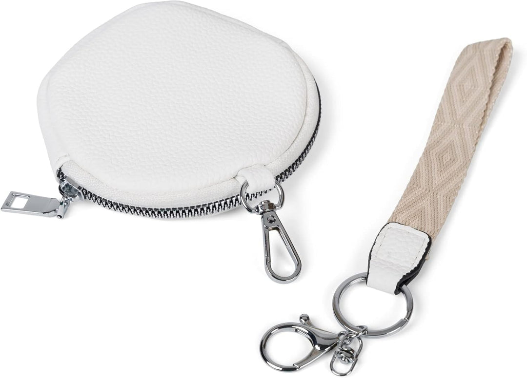styleBREAKER Damen Halbmond Crossbody Schultertaschen Set 3-Teilig, Schultergurt mit Muster, Schlüss
