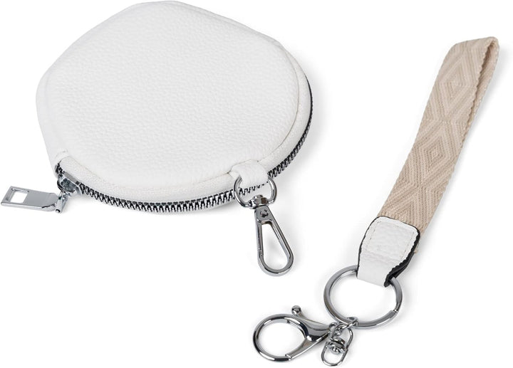 styleBREAKER Damen Halbmond Crossbody Schultertaschen Set 3-Teilig, Schultergurt mit Muster, Schlüss