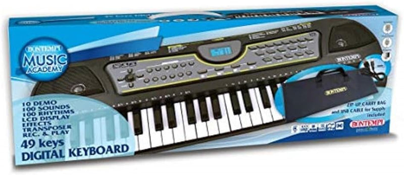 Bontempi 15 4909 Digitales Keyboard. 49 Midi-Tasten C-C, Schwarz/Weiss 49 Midi- Tasten, 49 Midi- Tas