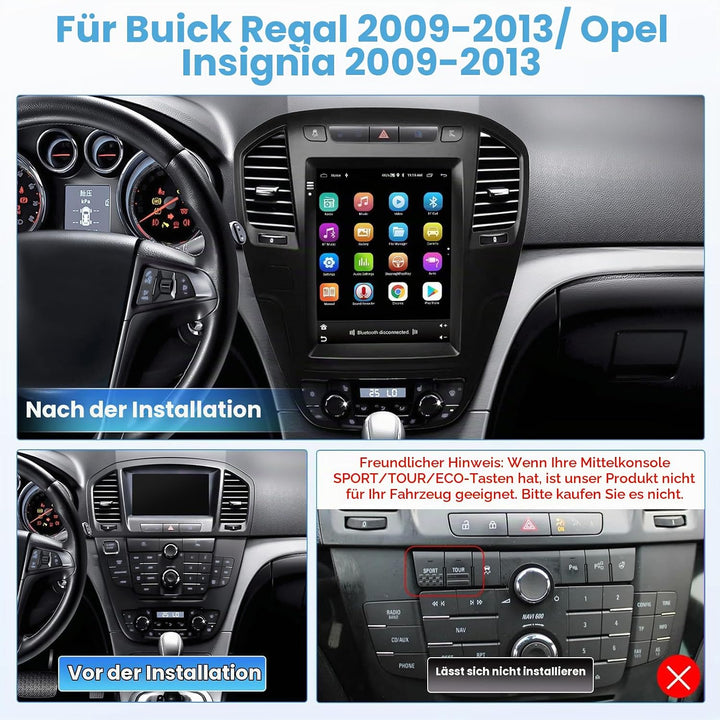 Hikity 2G 64G Autoradio Android 15 Für Opel Insignia Buick Regal 2009-2013 mit Wireless Carplay Andr