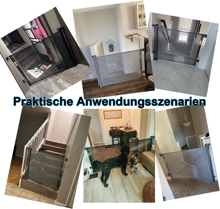 Wodondog Baby-treppenschutzgitter,0-150 cm, 83 cm Hoch,türschutzgitter ausziehbar, Einhändig Bedienb