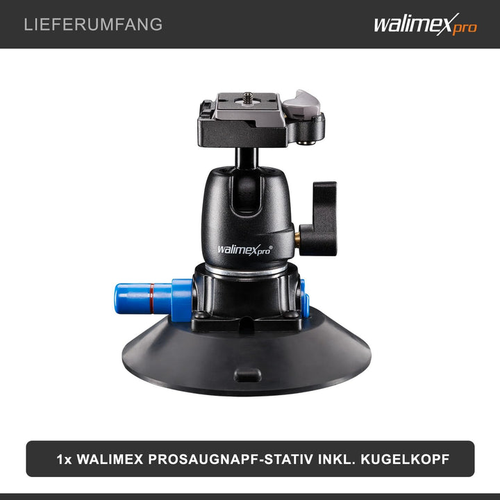 Walimex Pro Saugnapf-Stativ inkl. Kugelkopf für System- und DSLR Kameras
