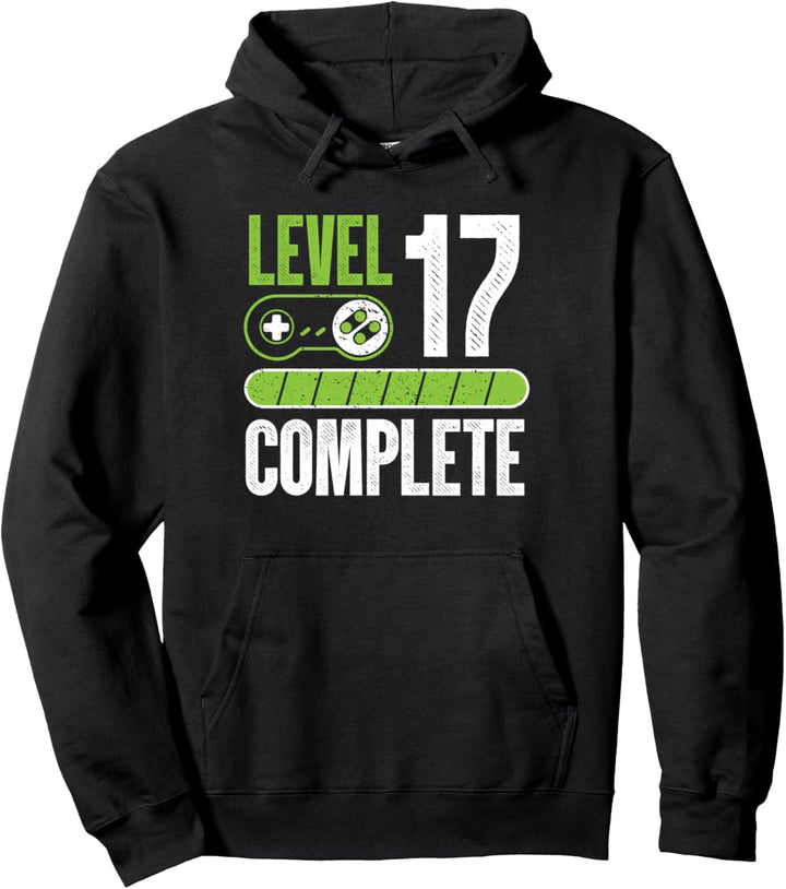 17. Geburtstag Geschenk Junge Mädchen Gamer Zocker Level 17 Pullover Hoodie