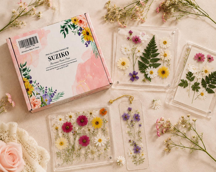 Suziko Aktualisierte 23 cm Grosse Mikrowellenblumenpresse zum Pressen von Blumen und Blättern und zu