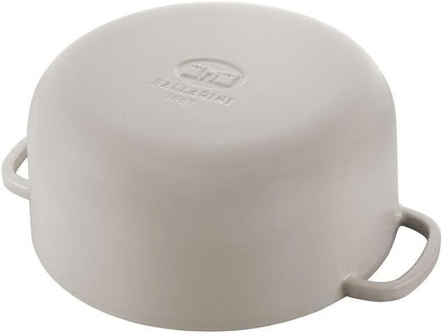 BALLARINI Bellamonte Auflaufform Bräter Dutch Oven Emailliertes Gusseisen Rund 24 cm 4 L Elfenbein W