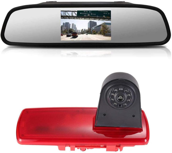 Auto Dritte Dach Top Mount Bremslicht Rückfahrkamera +4,3 inch Rückspiegel Einparkkamera Rückfahrsys