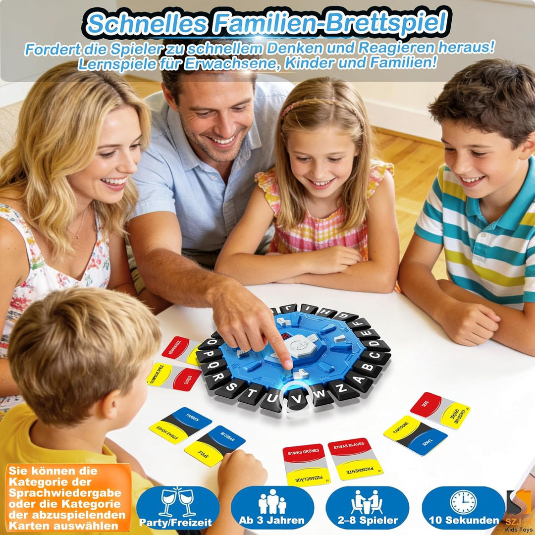 Wortspiel, Brettspiele für Kinder und Erwachsene mit 2 Modi, 24 Tasten Buchstaben Drücken Familiensp