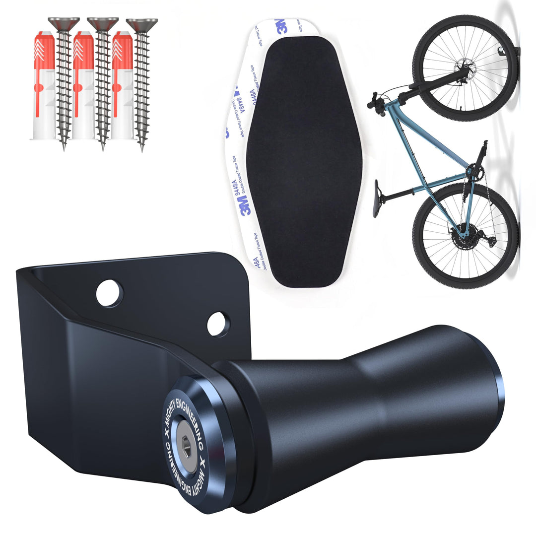 MIGHTY ENGINEERING Fahrrad Wandhalterung ONE4ALL – Vertikale Aufbewahrung für Rennrad, MTB u. E-Bike