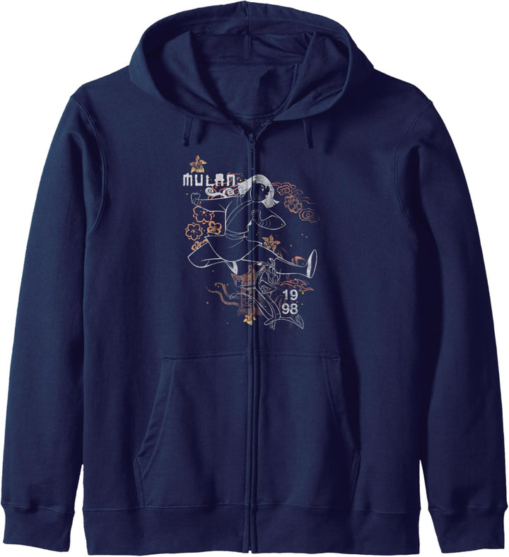 Disney Mulan Inked Floral Outline Kapuzenjacke