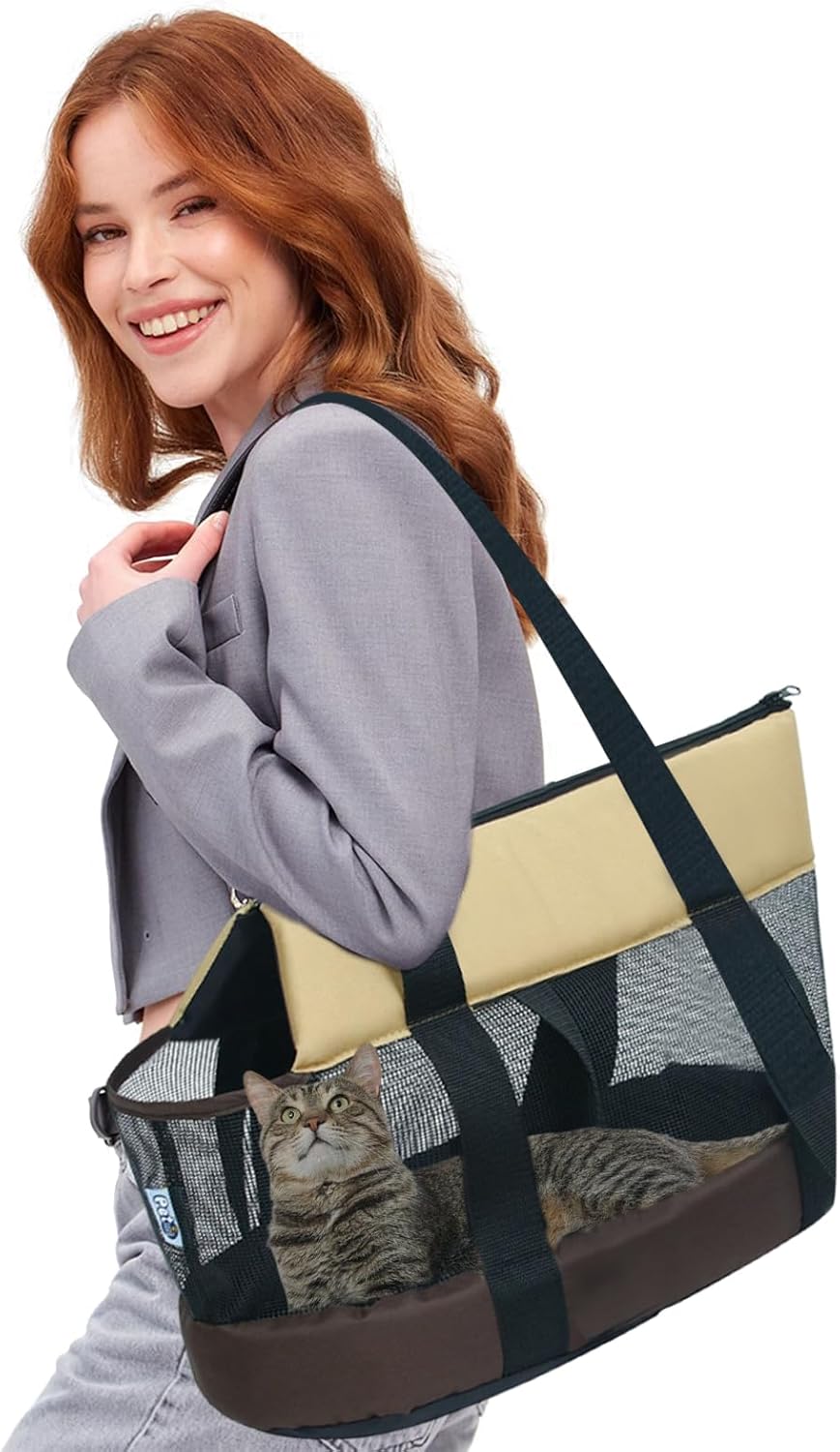 PETCUTE Transporttasche für Kleine Hunde und Katzen,Atmungsaktive Haustiertragetasche,Hundetasche Ka