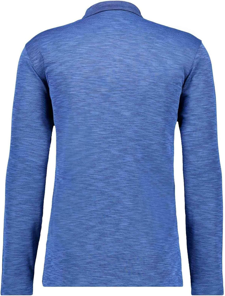 RAGMAN Herren Poloshirt Langarm Softknit S Blau-melange-765, S Blau-melange-765