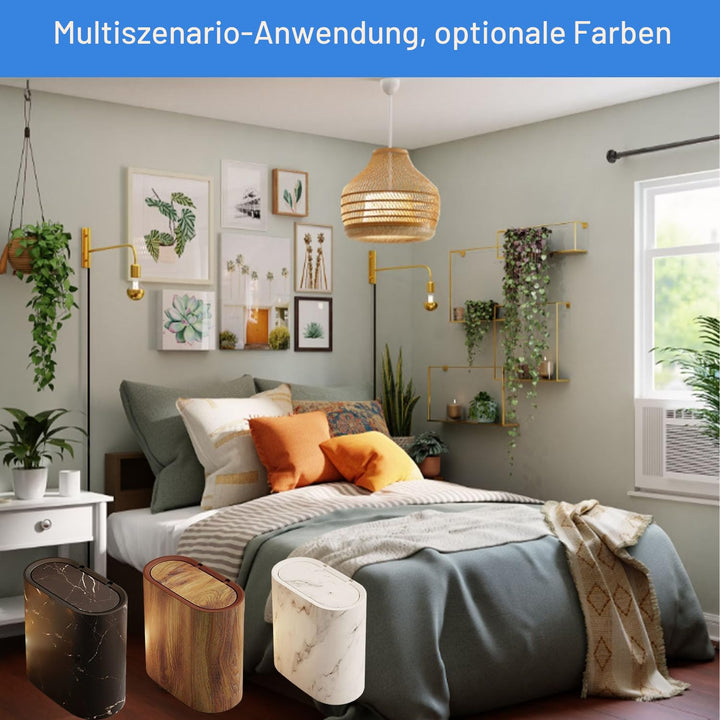 12L Mülleimer Bad,Mülleimer Küche,Schmaler Mülleimer Mit Deckel Mülleimer Geruchsdicht Pop-Up Deckel