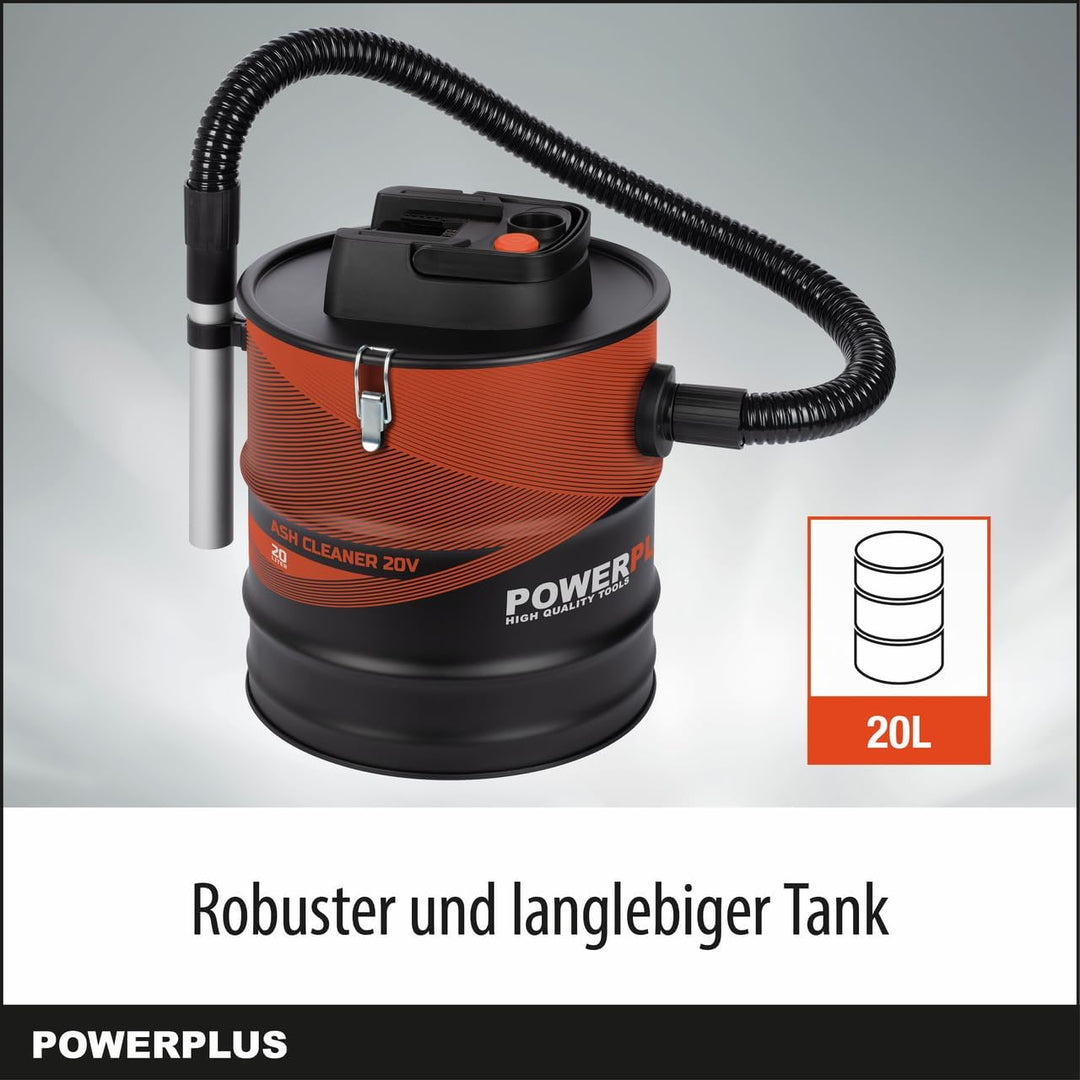 Dual Power kabelloser Aschesauger POWDP6020-20V Aschestaubsauger - 20l Tank - max. 40° - Asche Sauge