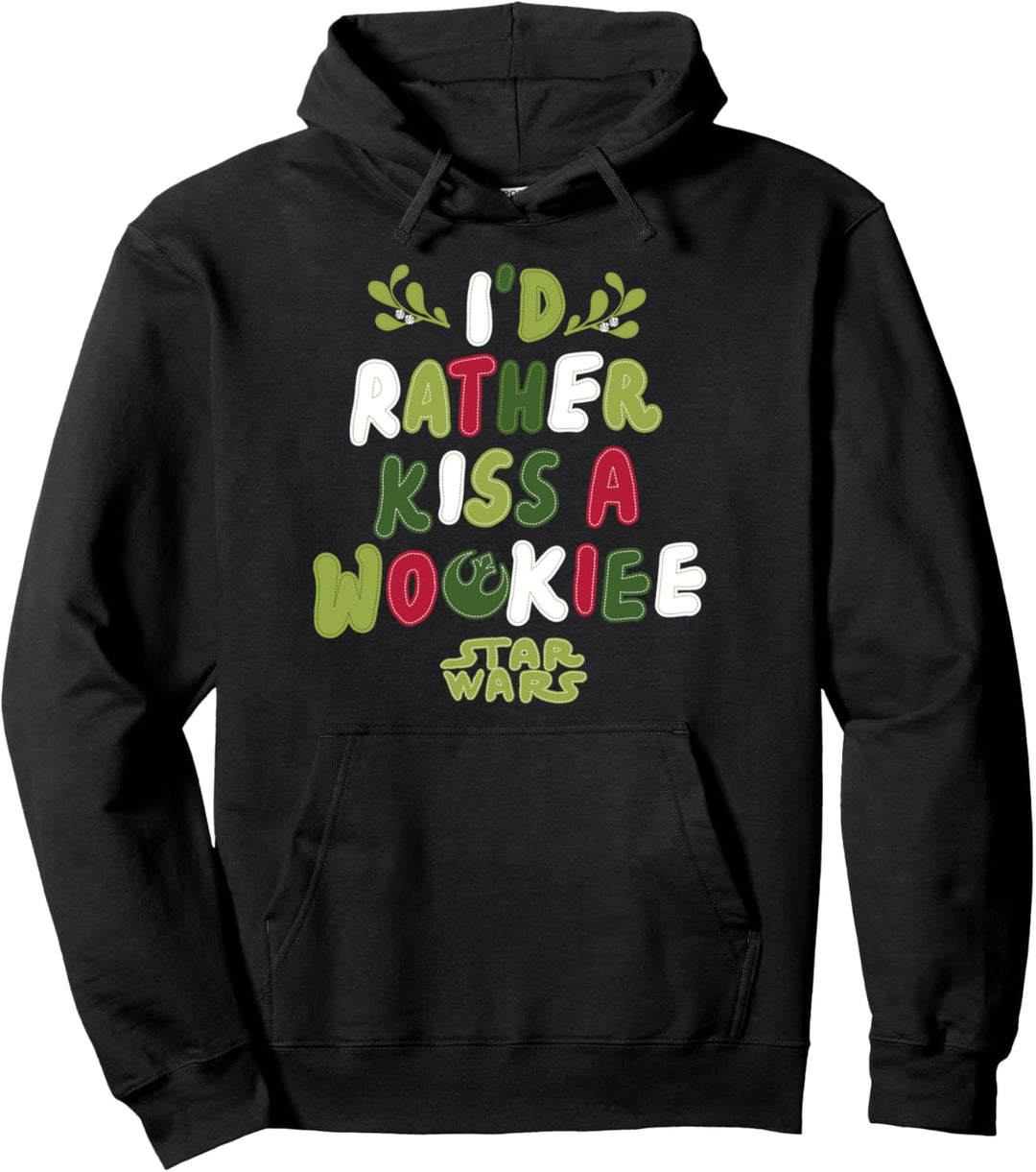 Star Wars Rather Kiss A Wookiee Stitch Christmas Pullover Hoodie