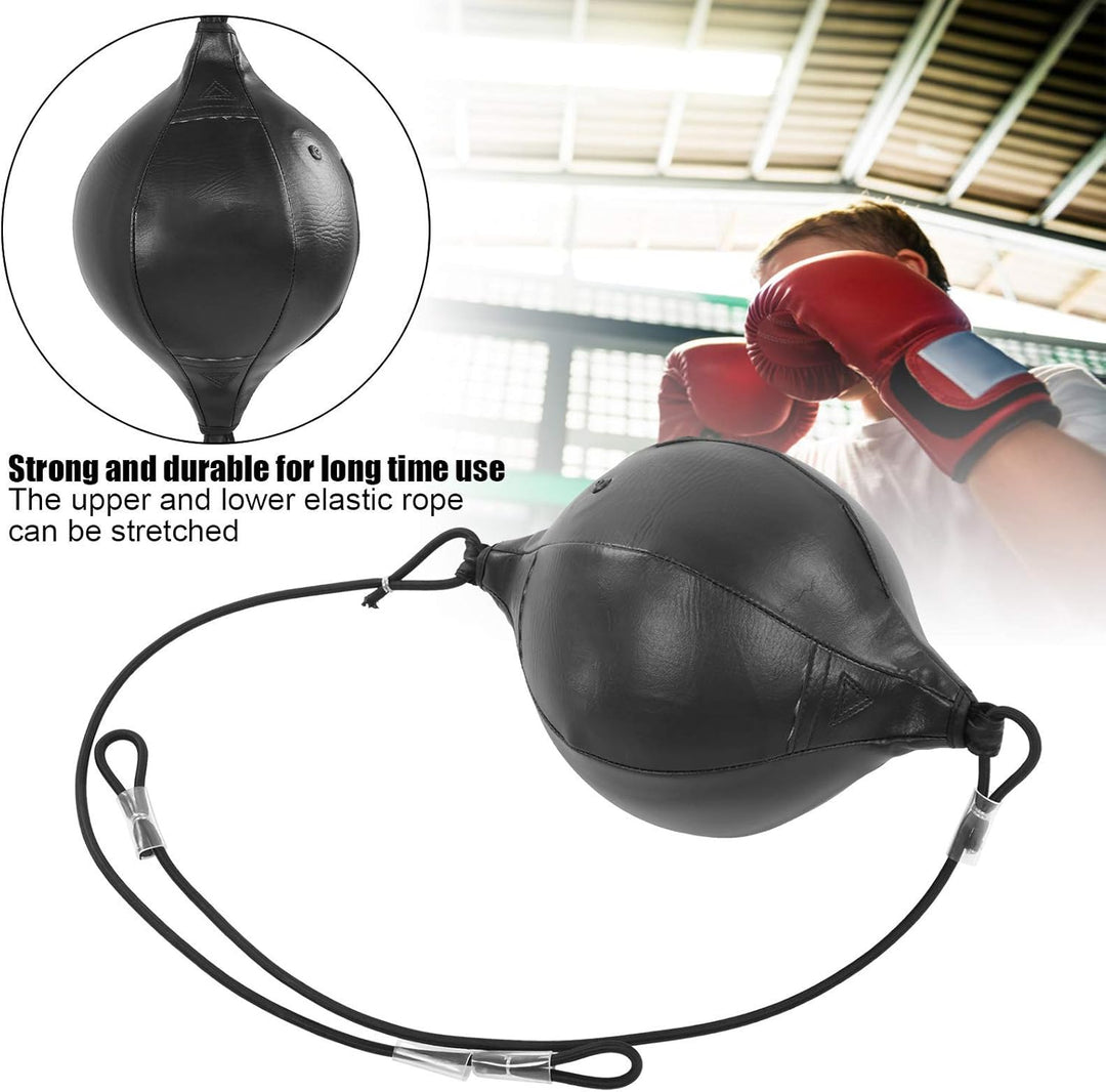 Dilwe Double-End-Ball aus PU-Leder Lochkugel mit elastischen Bändern Aufblasbare Box-PU-Birne Muay T