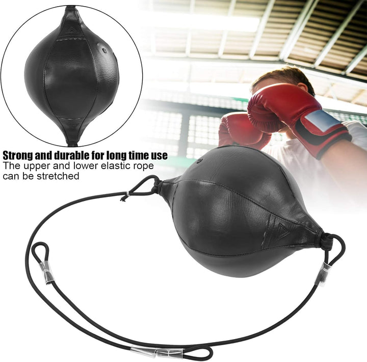 Dilwe Double-End-Ball aus PU-Leder Lochkugel mit elastischen Bändern Aufblasbare Box-PU-Birne Muay T