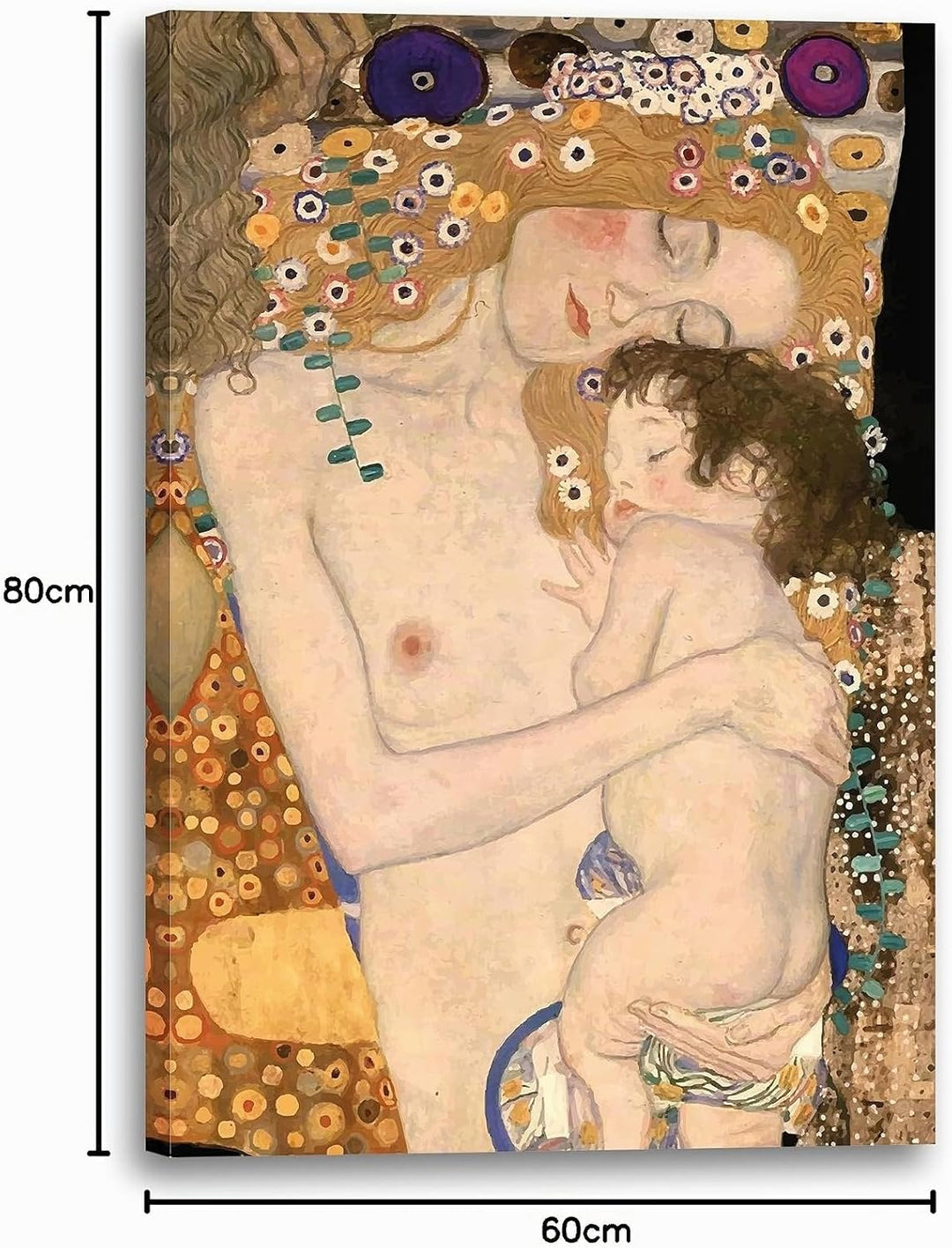 Printed Paintings Leinwand (60x80cm): Gustav Klimt - Die DREI Lebensalter Einer Frau (1905) 60.00 x