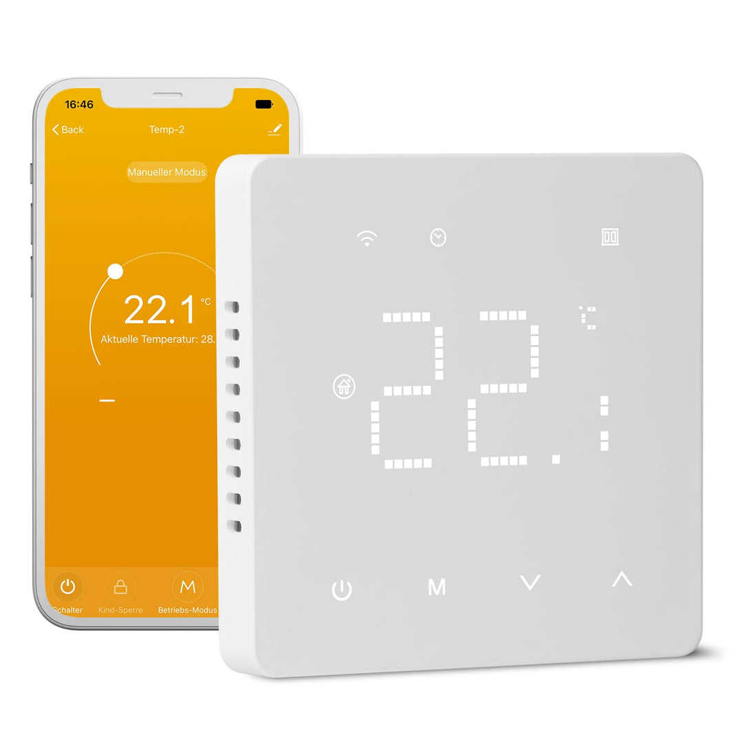 Beok Thermostat Fussbodenheizung Wasser, Raumthermostat Fussbodenheizung WiFi Digital, Tägliche Prog