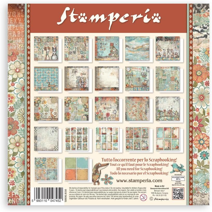 Stamperia - Scrapbook Paper Pad for Scrapbooking, Albums, Card Making, Bullet Journalling and More,