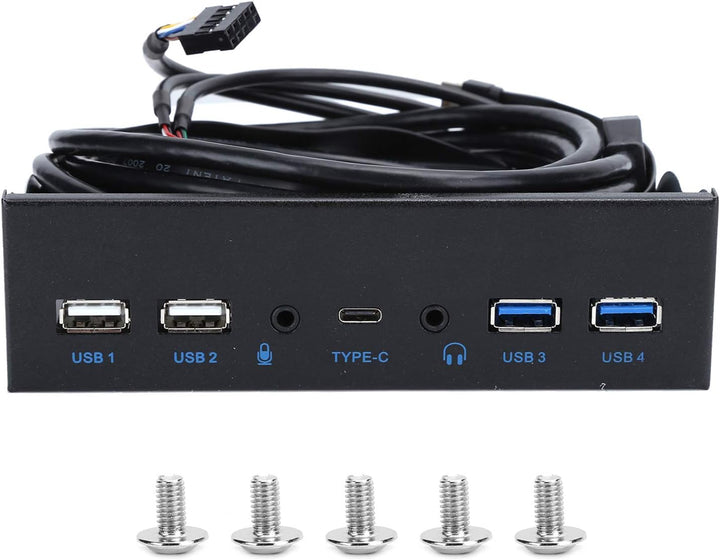 USB 3.0 Hub, PC-Frontplattenadapter, Mit High Definition Audio und Mikrofonanschluss, 2 Anschlüsse U