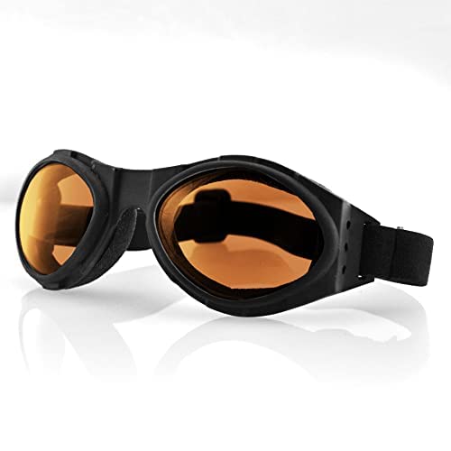 Bobster-Weitwinkel-Brillen, Schwarz Rahmen/Bernstein Objektiv, One Size, Black Frame/Amber Lens