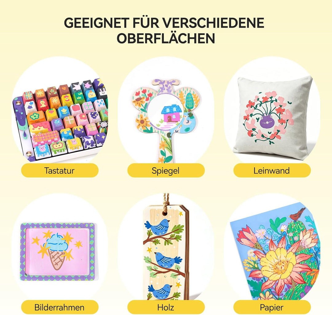 Arrtx Acrylstifte für Steine Wasserfest-66 Farben Stifte Steine Bemalen, Doppelspitzenmarker(Pinsels