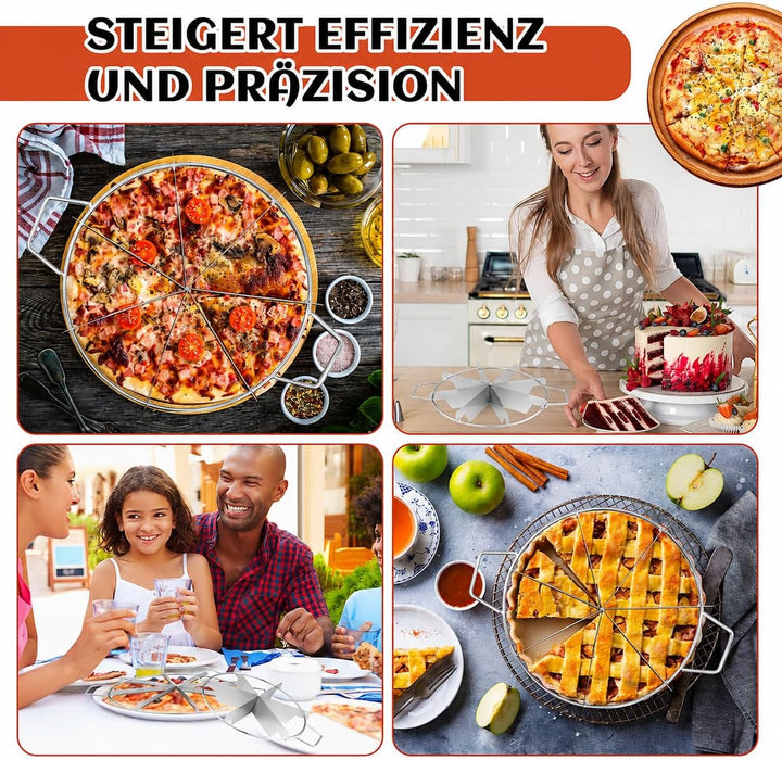 3 Stück Rund Tortenteiler, 6/7/8 Stücke Edelstahl Kuchenteiler mit Griff, Metall Tortenschneider Sch