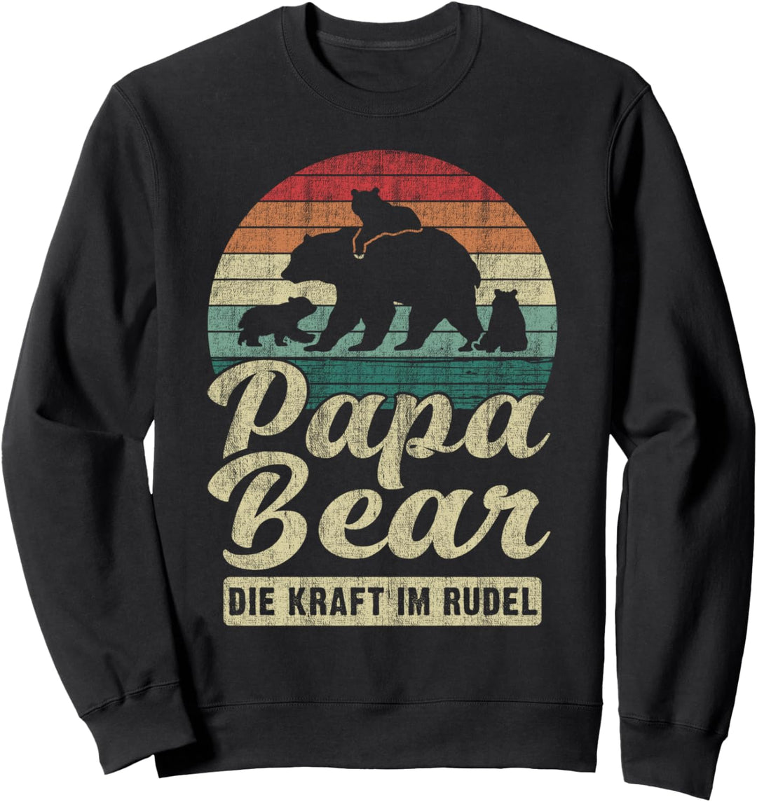 Papa Bear, 3 Bären-Welpen, Papa 3 Kinder, Vatertag, Bär Sweatshirt