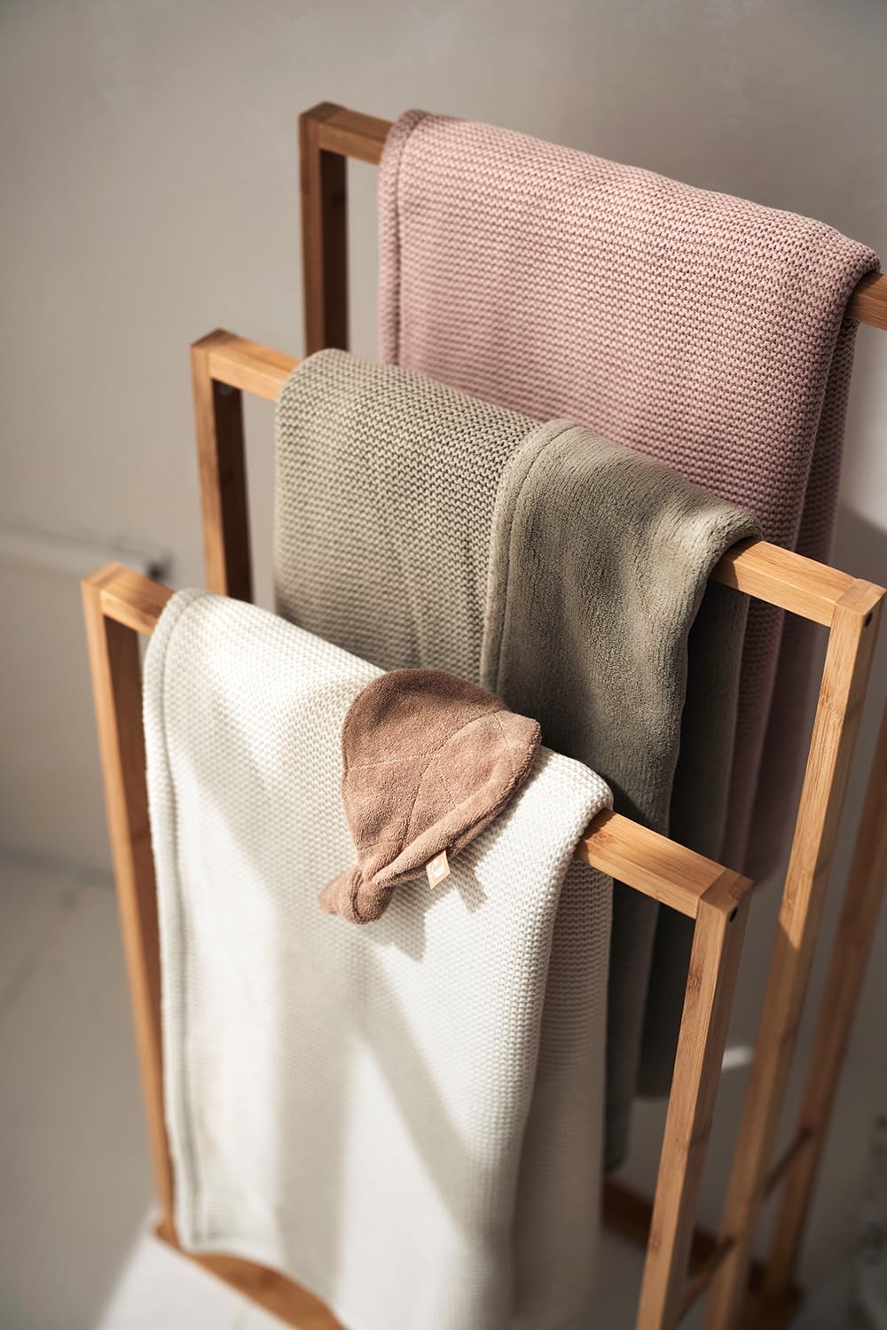 Jollein 517-511-67054 Babydecke Strickdecke mit Teddyfell Basic Knit Olive (75x100 cm)