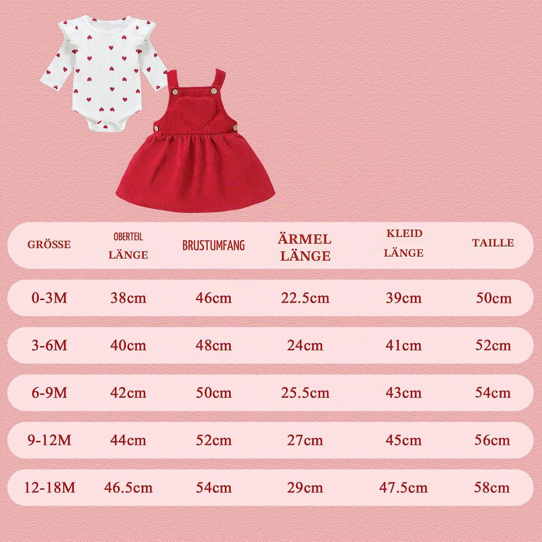 Baby Kleidung Mädchen Baby Valentinstag Outfit Neugeborene Kleidung Babys Strampler Strapse Rock Bek